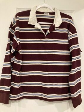 Cotton On Striped Rugby Polo (M)